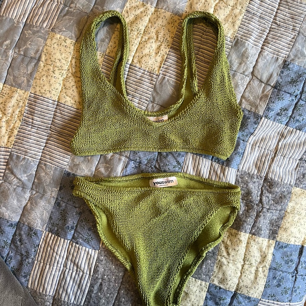 Youswim Olive Green Knit Bikini Set - Eva High Waisted